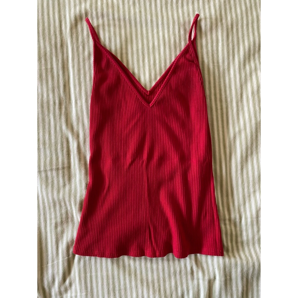 Reformation Red Stetch Ribbed Tank- S